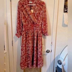 Floral Red Mini Dress